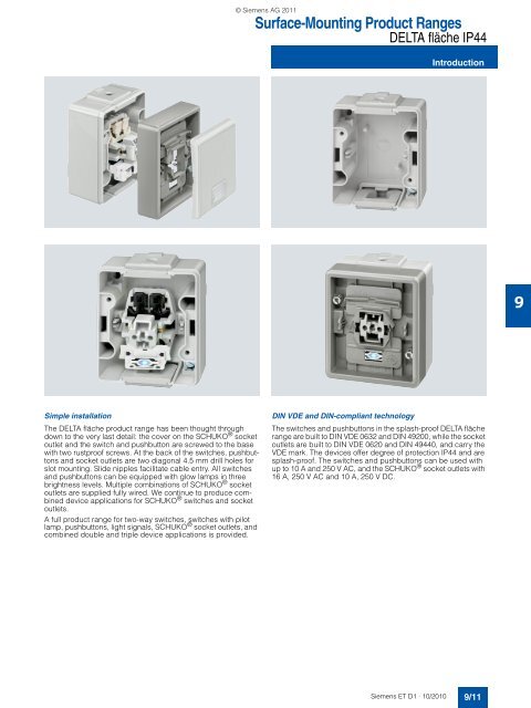 DELTA Switches and Socket Outlets Catalog ET D1 Â· 2011 - Sobel.rs