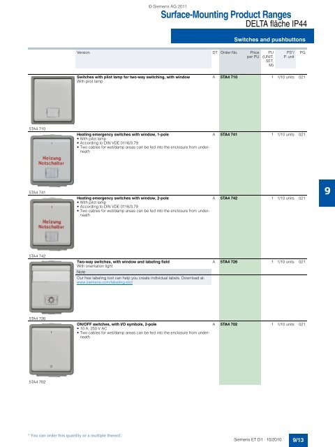 DELTA Switches and Socket Outlets Catalog ET D1 Â· 2011 - Sobel.rs