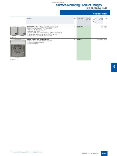 DELTA Switches and Socket Outlets Catalog ET D1 Â· 2011 - Sobel.rs