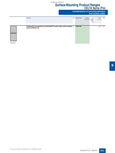 DELTA Switches and Socket Outlets Catalog ET D1 Â· 2011 - Sobel.rs