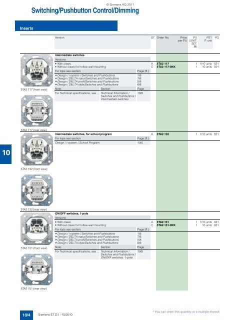 DELTA Switches and Socket Outlets Catalog ET D1 Â· 2011 - Sobel.rs