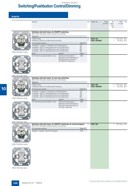 DELTA Switches and Socket Outlets Catalog ET D1 Â· 2011 - Sobel.rs