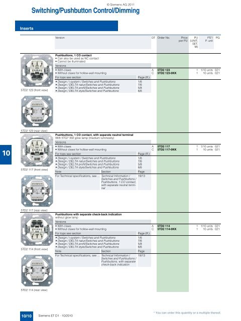 DELTA Switches and Socket Outlets Catalog ET D1 Â· 2011 - Sobel.rs