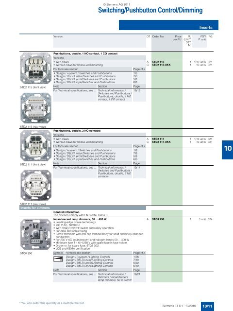 DELTA Switches and Socket Outlets Catalog ET D1 Â· 2011 - Sobel.rs