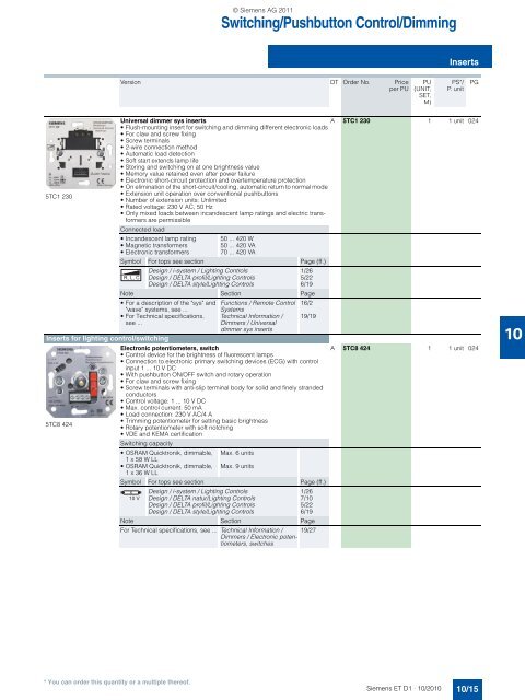 DELTA Switches and Socket Outlets Catalog ET D1 Â· 2011 - Sobel.rs