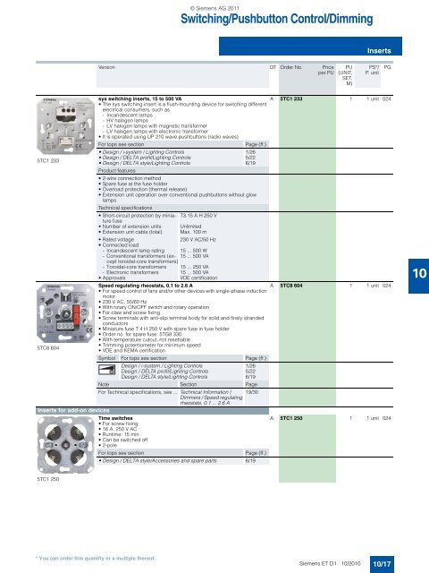 DELTA Switches and Socket Outlets Catalog ET D1 Â· 2011 - Sobel.rs