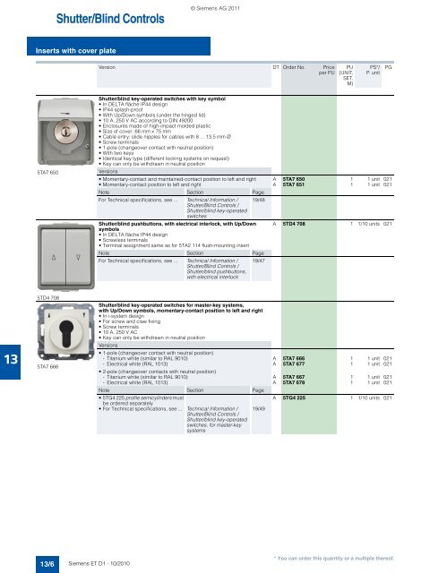 DELTA Switches and Socket Outlets Catalog ET D1 Â· 2011 - Sobel.rs