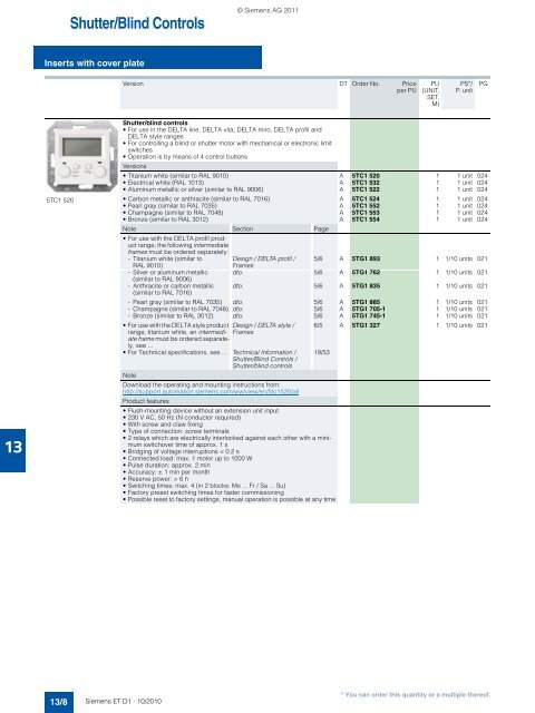 DELTA Switches and Socket Outlets Catalog ET D1 Â· 2011 - Sobel.rs