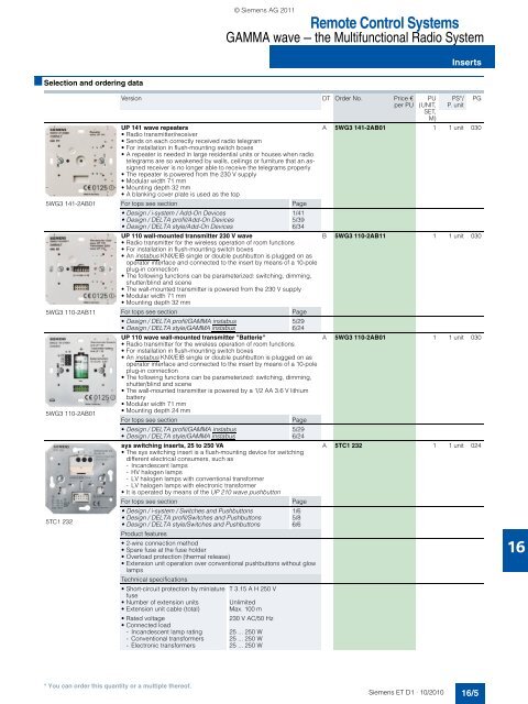 DELTA Switches and Socket Outlets Catalog ET D1 Â· 2011 - Sobel.rs