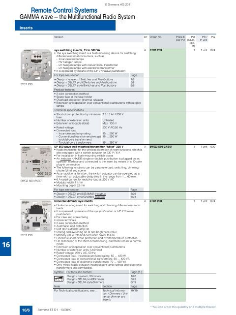 DELTA Switches and Socket Outlets Catalog ET D1 Â· 2011 - Sobel.rs