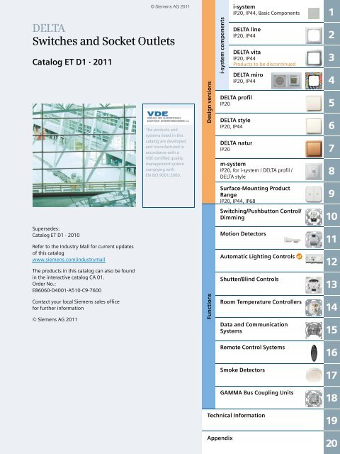 DELTA Switches and Socket Outlets Catalog ET D1 Â· 2011 - Sobel.rs