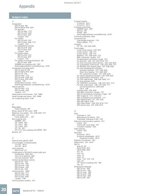 DELTA Switches and Socket Outlets Catalog ET D1 Â· 2011 - Sobel.rs