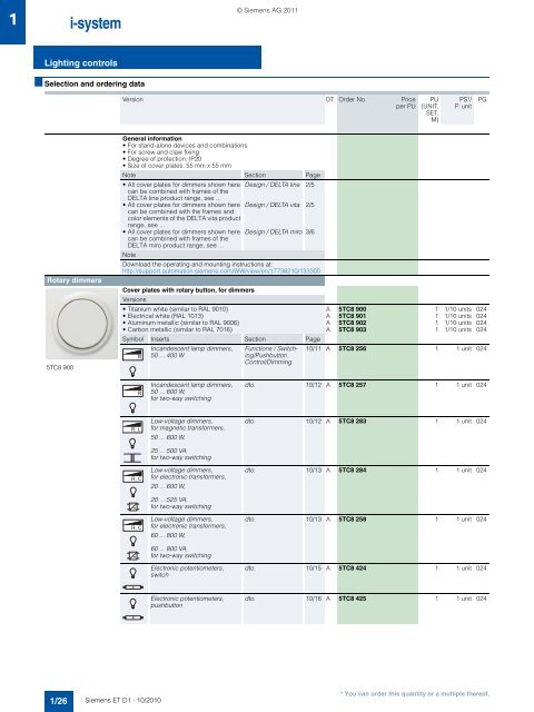 DELTA Switches and Socket Outlets Catalog ET D1 Â· 2011 - Sobel.rs