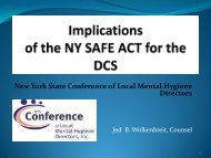 Implications of the NY SAFE Act for the DCS - New York State ...