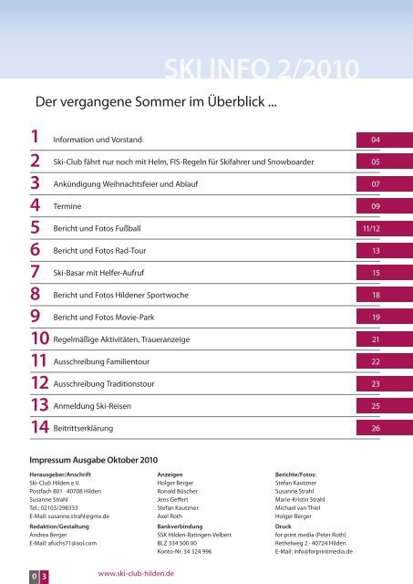 0 0 SKI INFO 2/2010 - SKi-Club Hilden