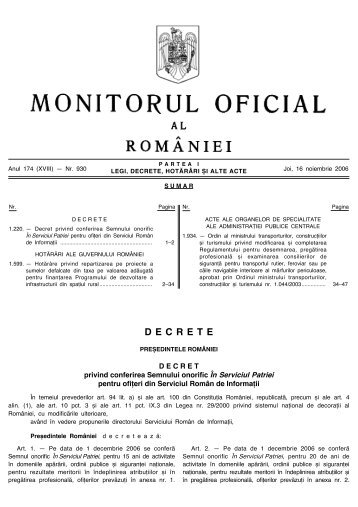 OMTCT nr. 1934/2006 privind modificarea si completarea ...