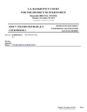 jose v toledo fed bldg & us courth courtroom 1 - District of Puerto Rico