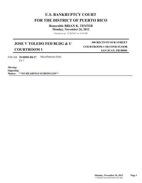 jose v toledo fed bldg & us courth courtroom 1 - District of Puerto Rico