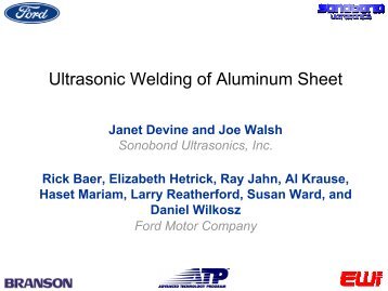 Ultrasonic Welding of Aluminum Sheet