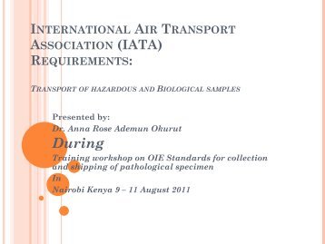 Transport of Hazardous and Biological Samples - OIE Africa