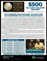 10-$500 No Limit Hold'em Seniors 2011.pub - Foxwoods Resort ...