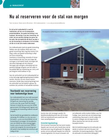 Nu al reserveren voor de stal van morgen - Melkveebedrijf