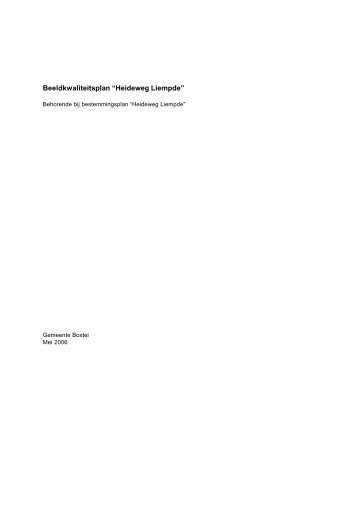 Beeldkwaliteitsplan - Gemeente Boxtel