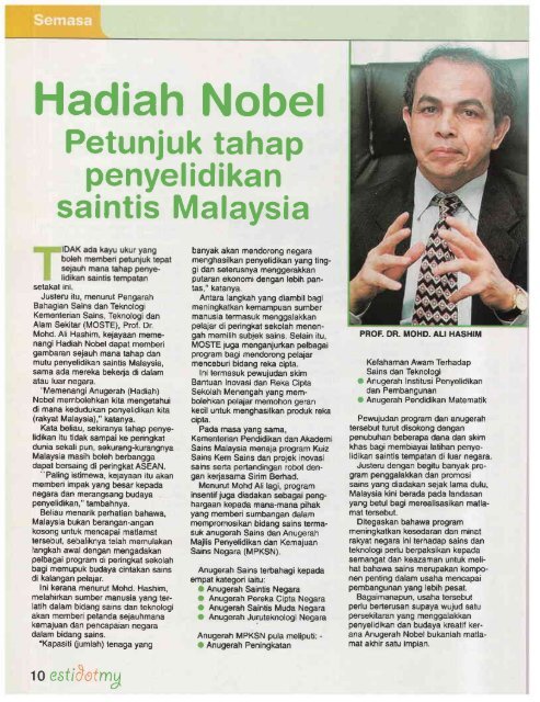 Hadiah Nobel - Akademi Sains Malaysia