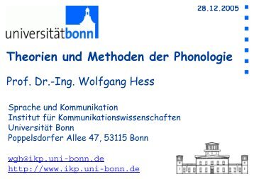 Ïƒ - Arbeitsbereich Sprache und Kommunikation - UniversitÃ¤t Bonn