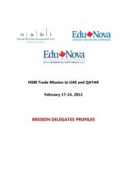 mission delegates profiles - Canadian Business Council-Abu Dhabi
