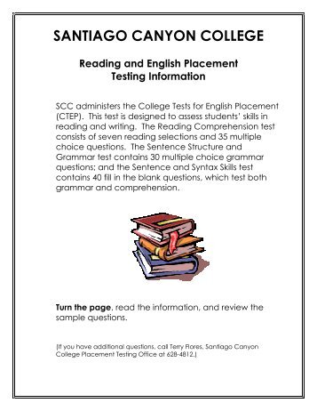 Reading and English Placement Testing - Santiago Canyon College