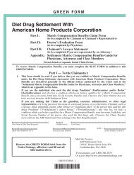 GREEN Form - AHP Diet Drug Settlement