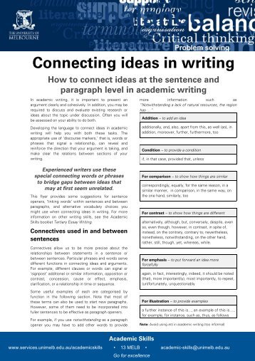 Connecting ideas in writing