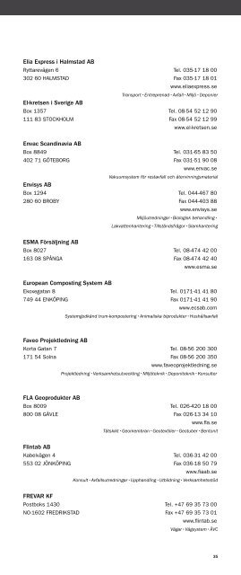 Matrikel 2011 Uppdaterad 2011-06-21 - Avfall Sverige