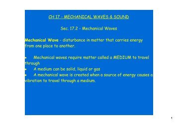 Mechanical Waves Mechanical Wave