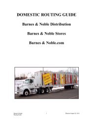 Domestic Routing Guide - Barnes & Noble, Inc.