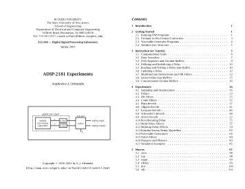 ADSP-2181 Experiments