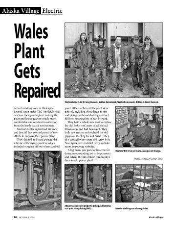 Wales Plant Gets Repaired - Alaska Village Electric Cooperative