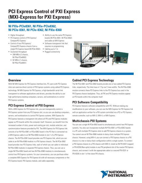 PCI Express Control of PXI Express (MXI-Express for PXI Express)