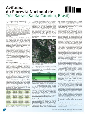 Avifauna da Floresta Nacional de Três Barras - Atualidades ...