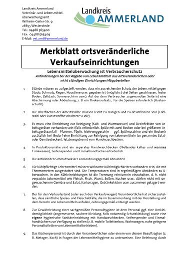 Merkblatt ortsverÃ¤nderliche Verkaufseinrichtungen - KDO-KIM