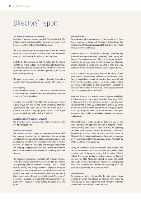 Annual Report 2007 - Panostaja