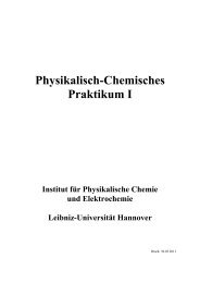 Physikalisch-Chemisches Praktikum I - Institut für Physikalische ...