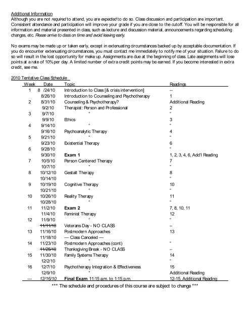 PSYC 3790 I Fall 2010, TR 12:30-1:45 p.m., Room C212 Instructor ...