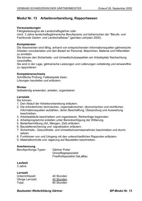 Modul 13 Avor Und Rapportwesen Vbk Gaertner Agmv Ch