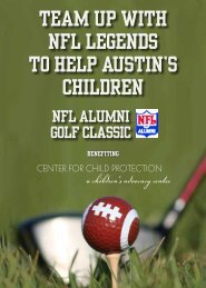 Team up with NFL Legends to help Austin's Children - Center For ...