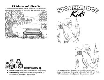 Children's Sermon Notes - Stonebridge Church