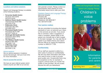 Children's voice problems leaflet