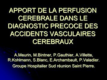 apport de la perfusion cerebrale dans le diagnostic precoce des ...