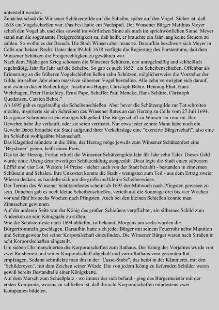 Anno 1597: Winsens Bürgerwehr - Schützenkorps Winsen von 1848 ...
